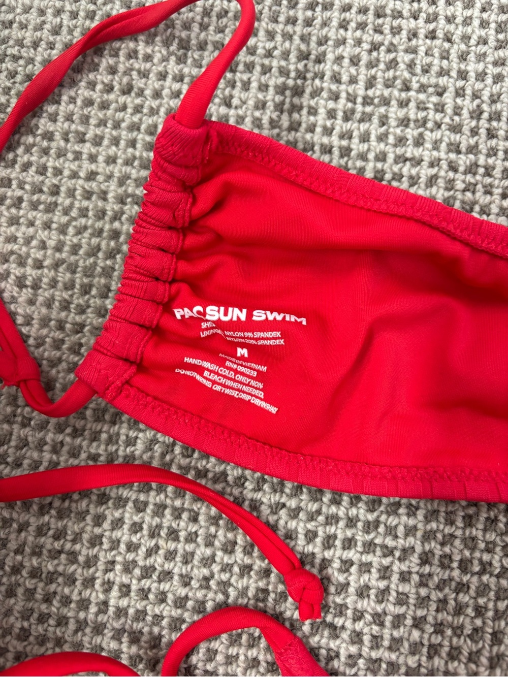 PacSun Red Ribbed String Bikini Top - Picture 3 of 4
